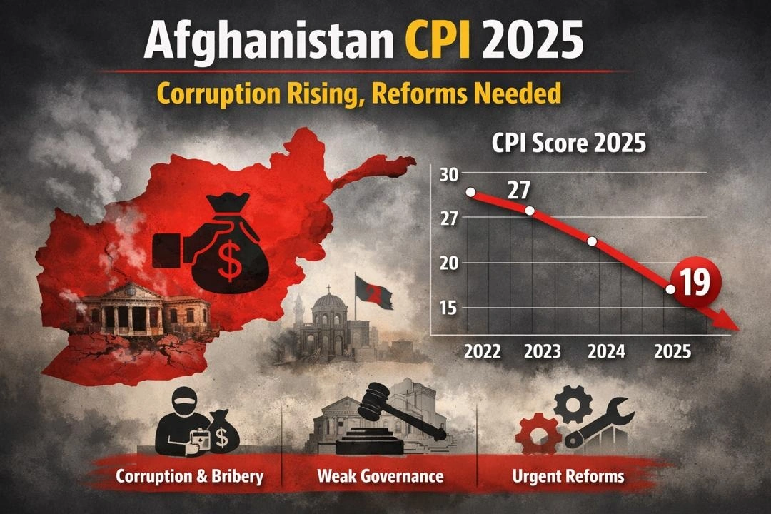 Afghanistan’s CPI 2025 Score Declines Amid Governance Concerns