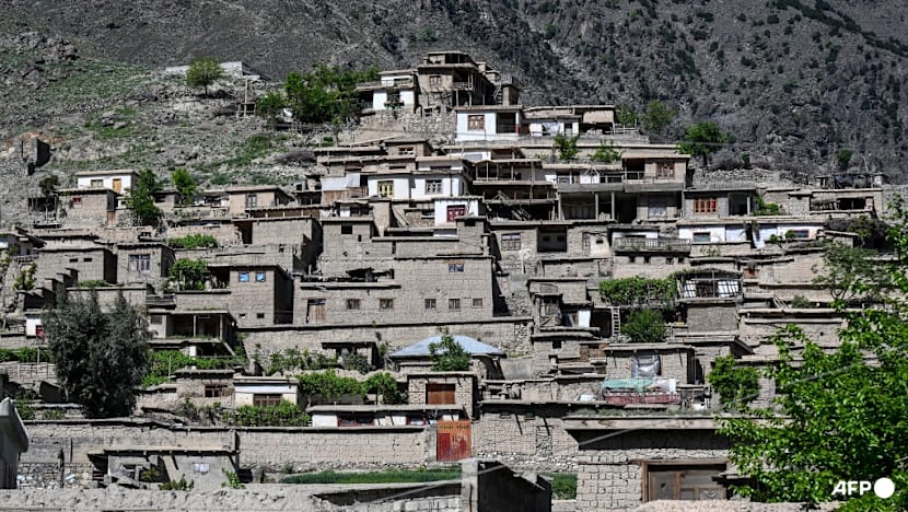 Uninhabited houses resulting from clashes between Taliban security personnel and Pakistani forces near the Durand Line in the Barikot village of Naray district, Kunar province. - AFP/Wakil Kohsar