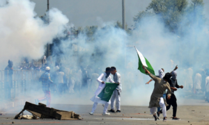 Kashmiri protesters clash with Indian police as they take to the streets chanting pro-freedom slogans after prayers marking the festival of Eidul Fitr in Srinagar. — AFP/File